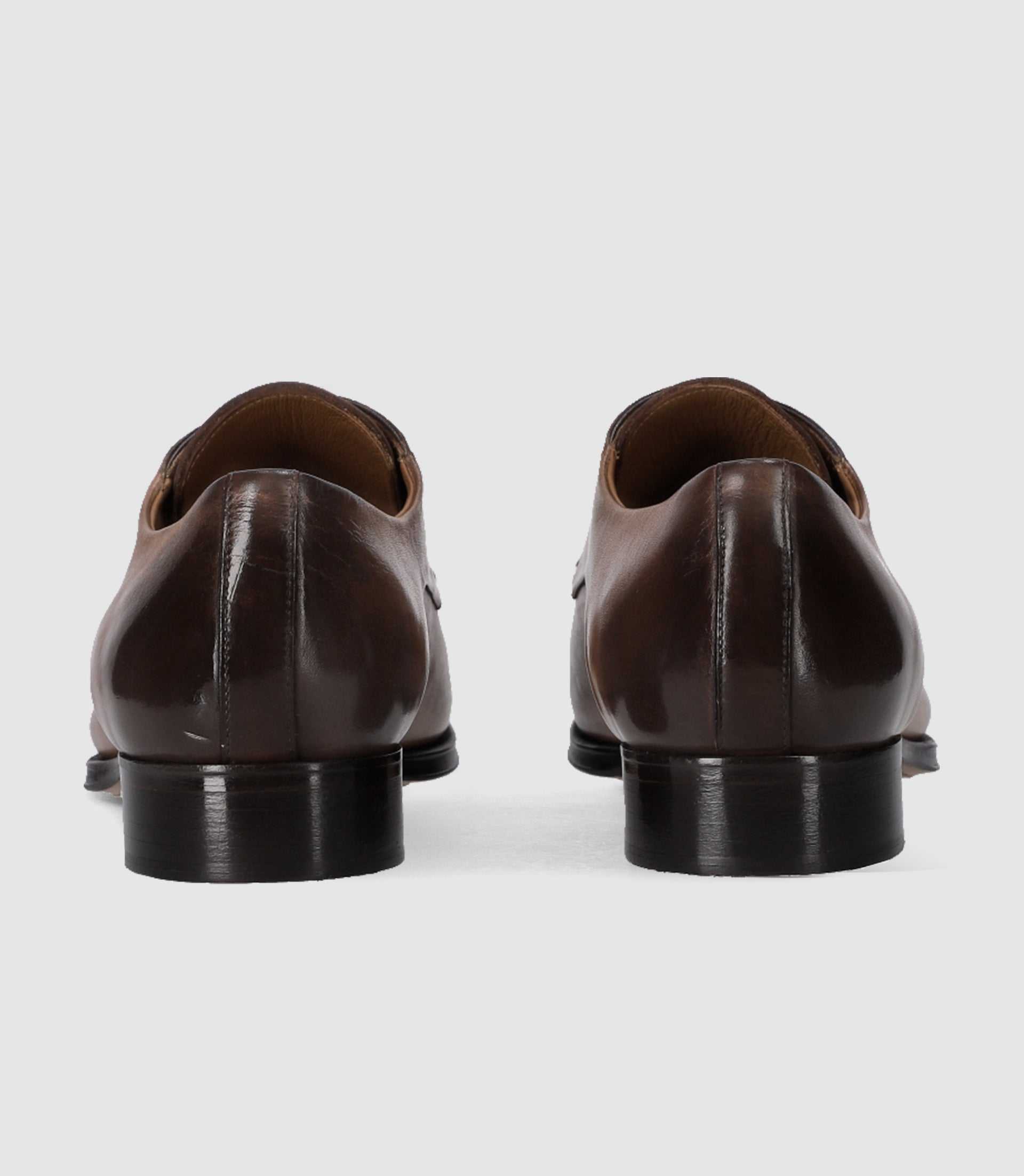 Derby couture en cuir marron clair - IZAC