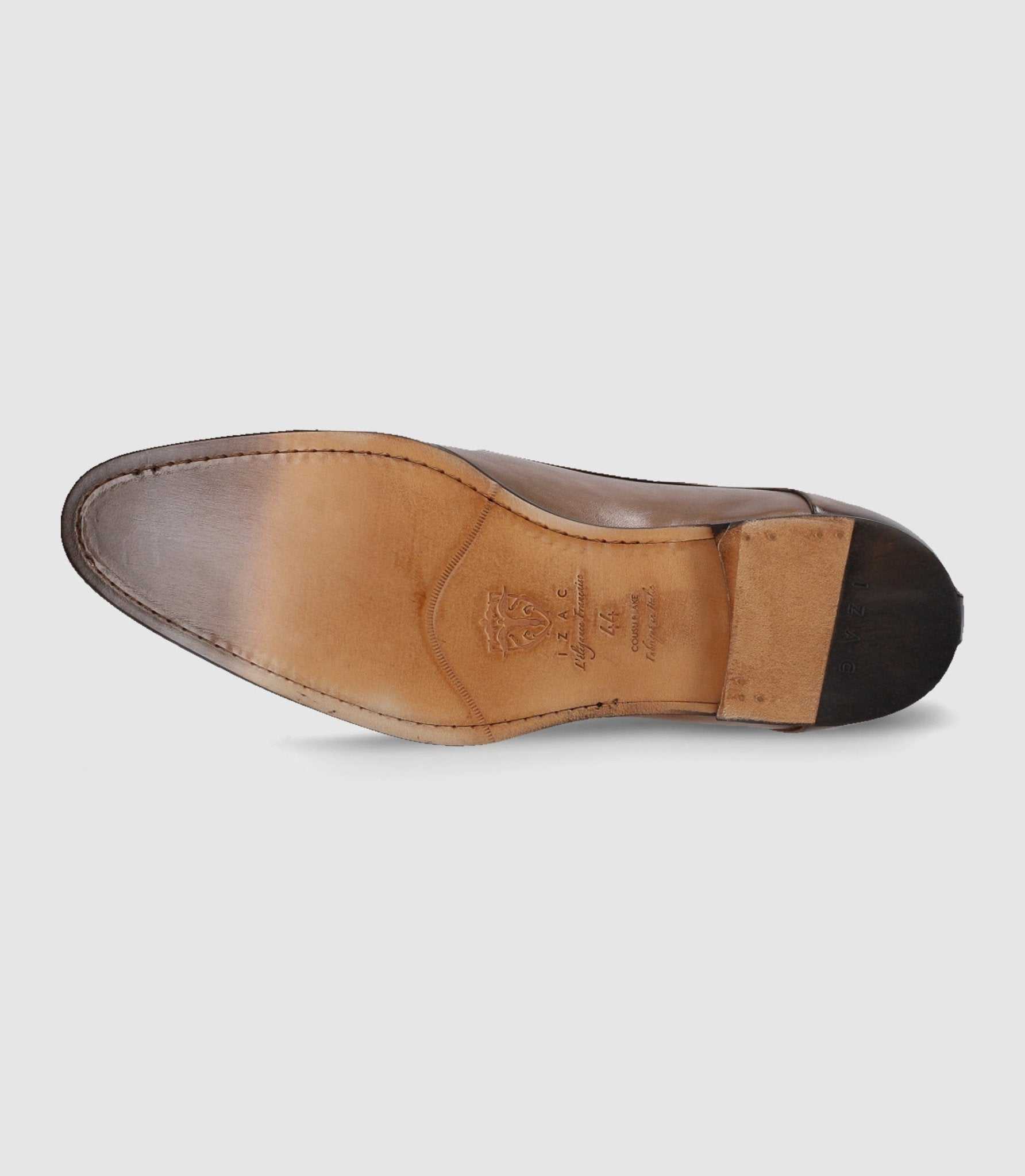Derby couture en cuir marron clair - IZAC
