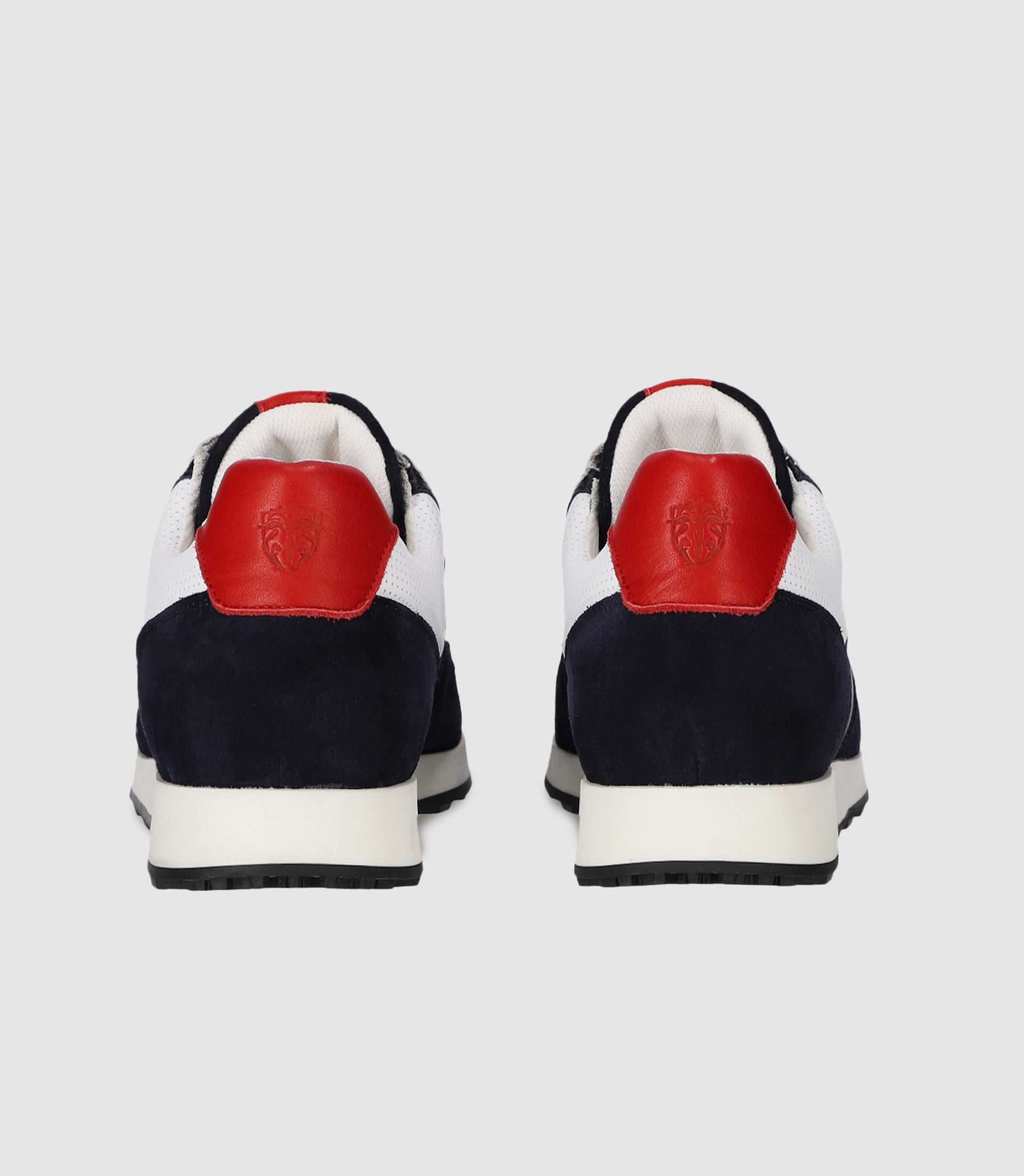 Sneakers en cuir marine blanche et rouge ENZO - IZAC