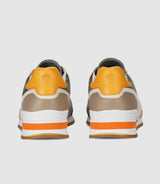 Sneakers en cuir kaki beige et orange ERWAN - IZAC