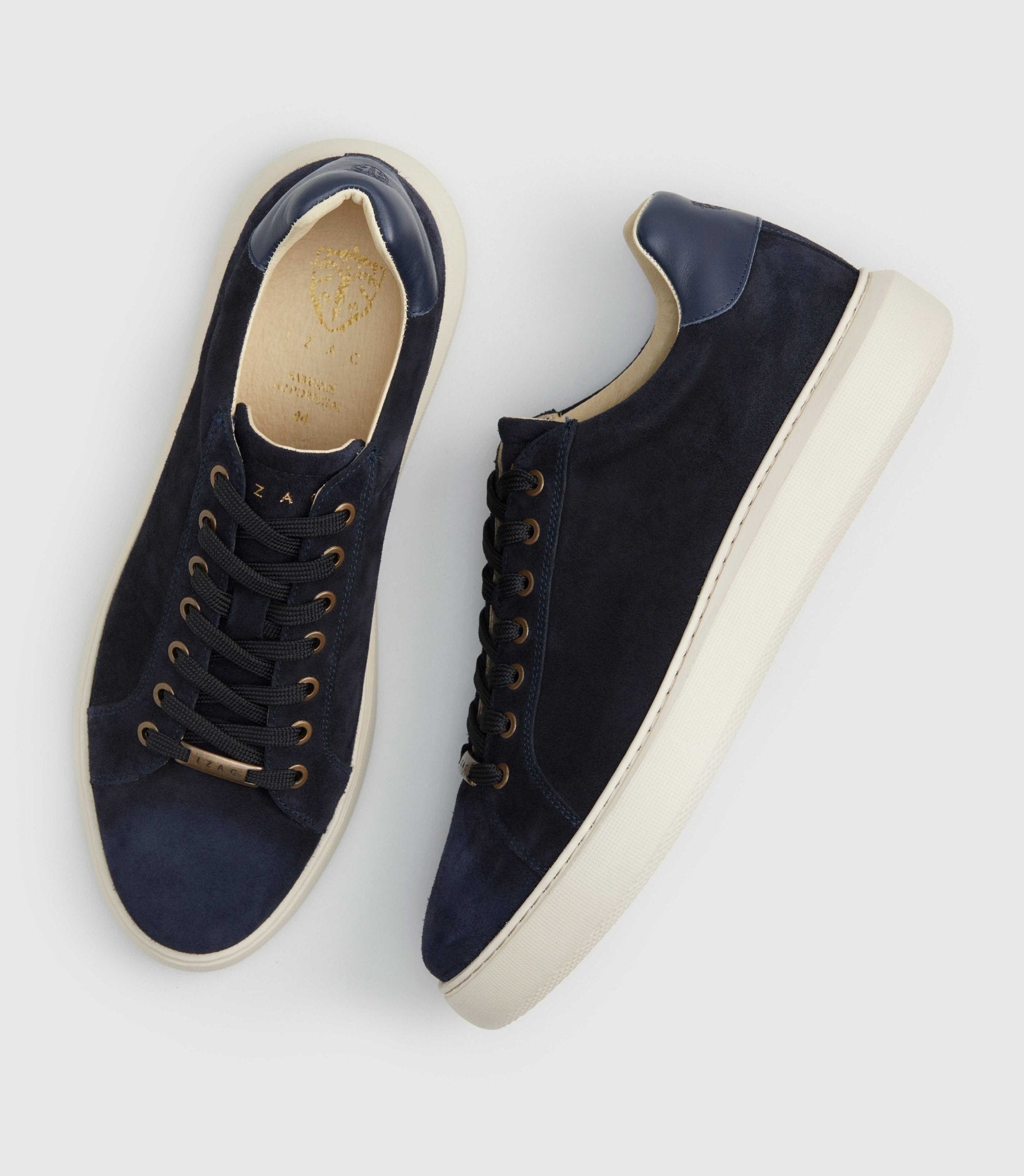 Sneakers en cuir marine "Perrig" - IZAC