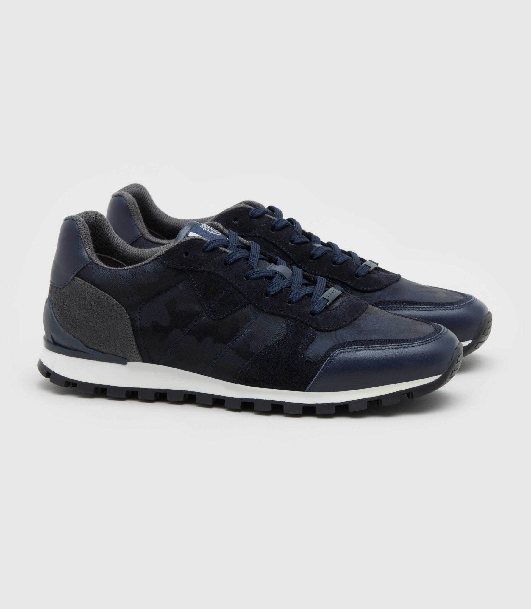 Sneakers bi - matière camouflage marine "Perry" - IZAC
