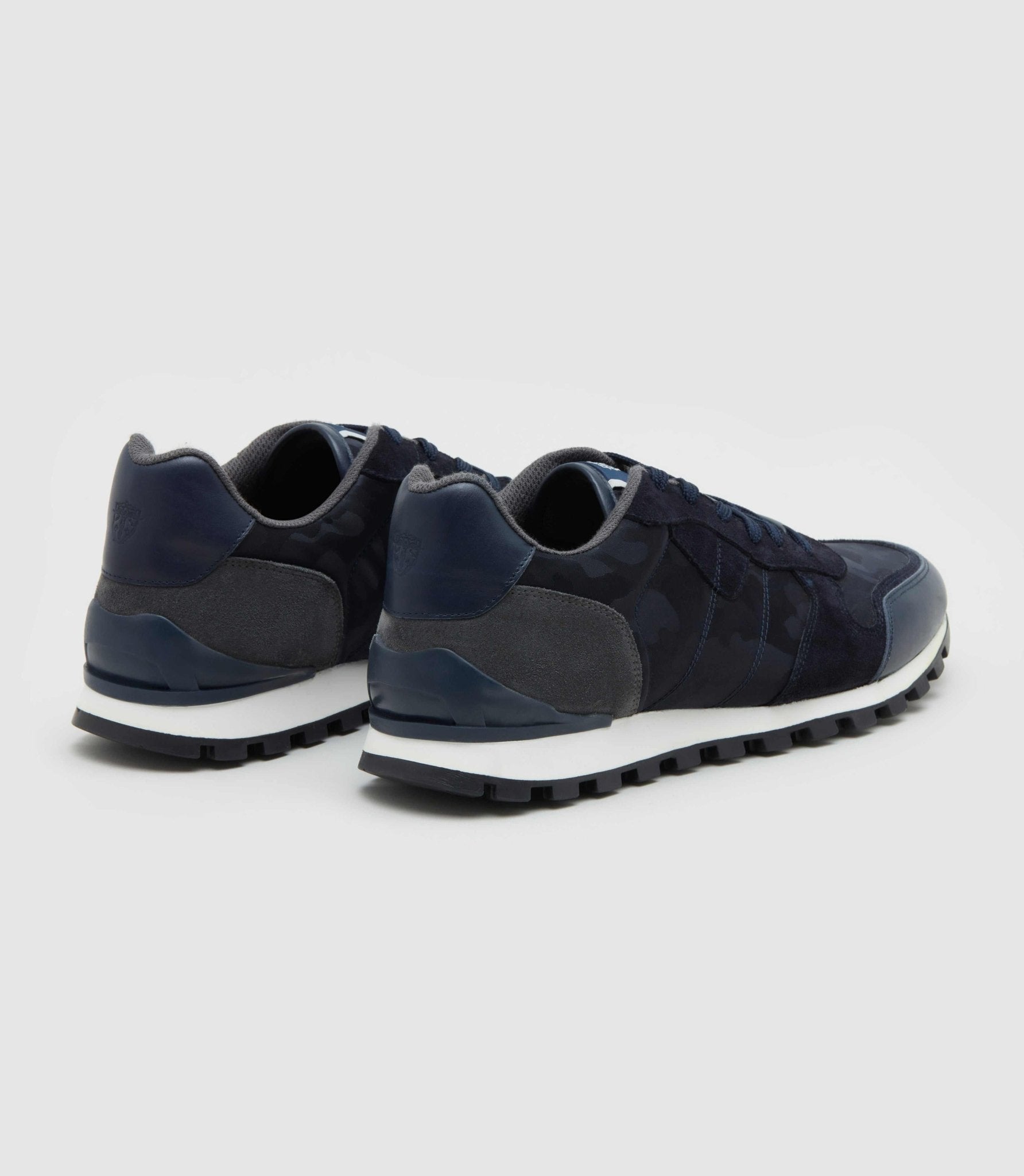 Sneakers bi - matière camouflage marine "Perry" - IZAC