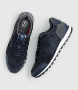Sneakers bi - matière camouflage marine "Perry" - IZAC