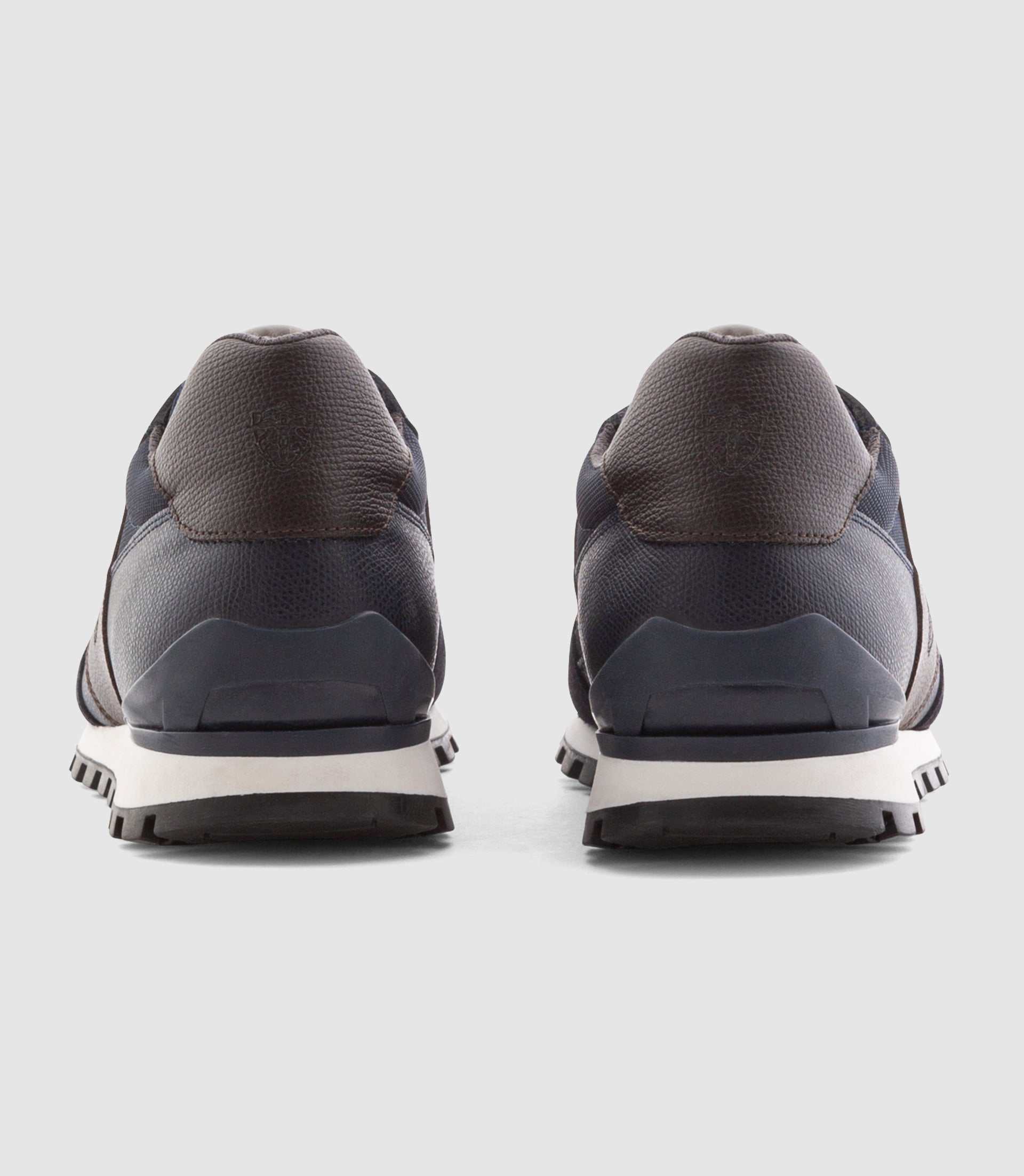 Sneakers bi - matière cuir marine "Charlie" - IZAC