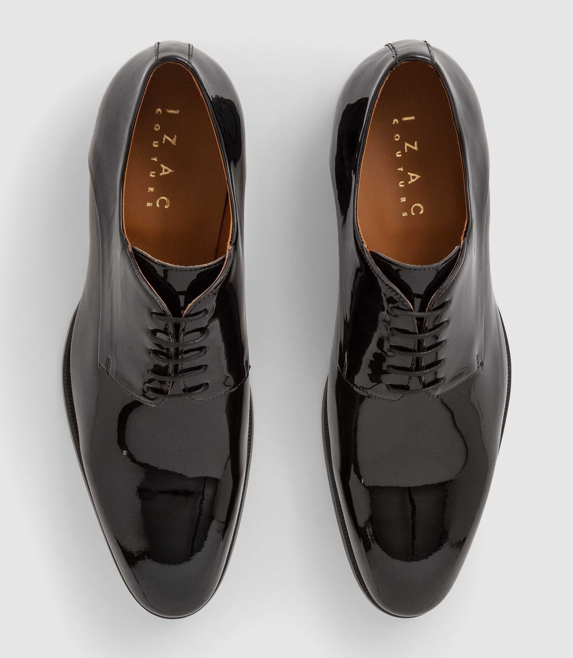 Richelieu couture cuir vernis noir "Cirillo" - IZAC