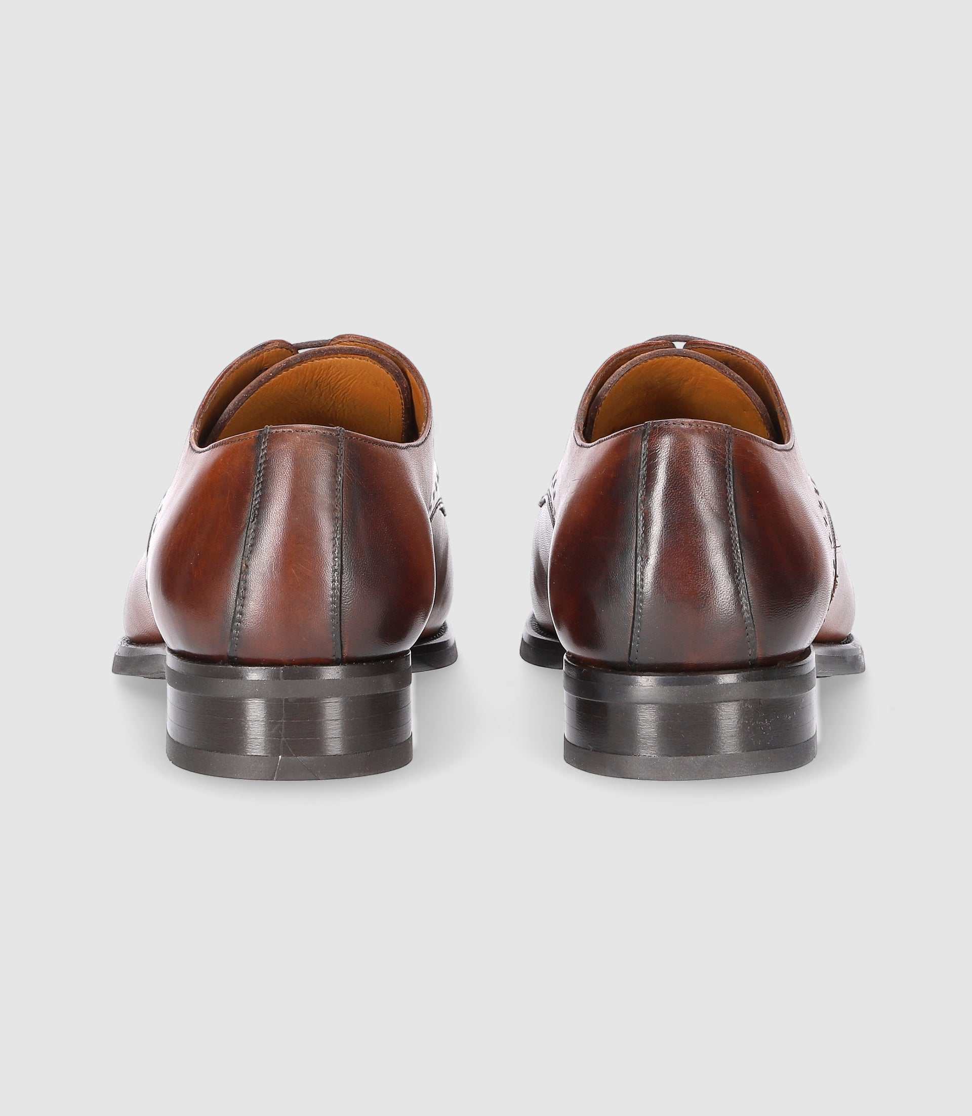 Derby couture en cuir marron clair OCTAVIO - IZAC