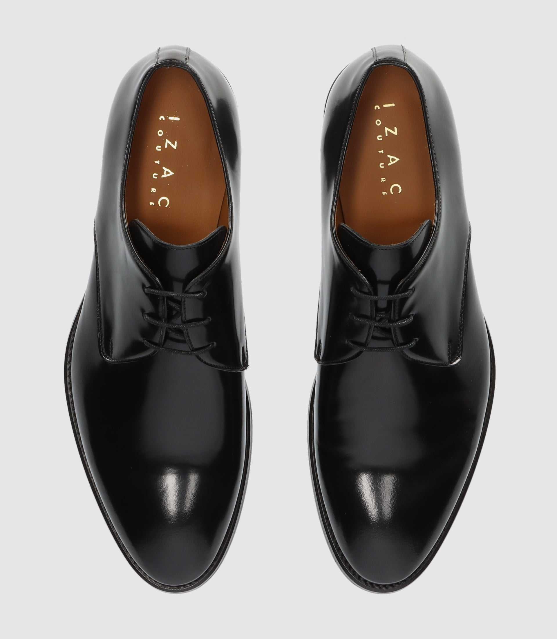 Derby couture en cuir noir ODILLE - IZAC