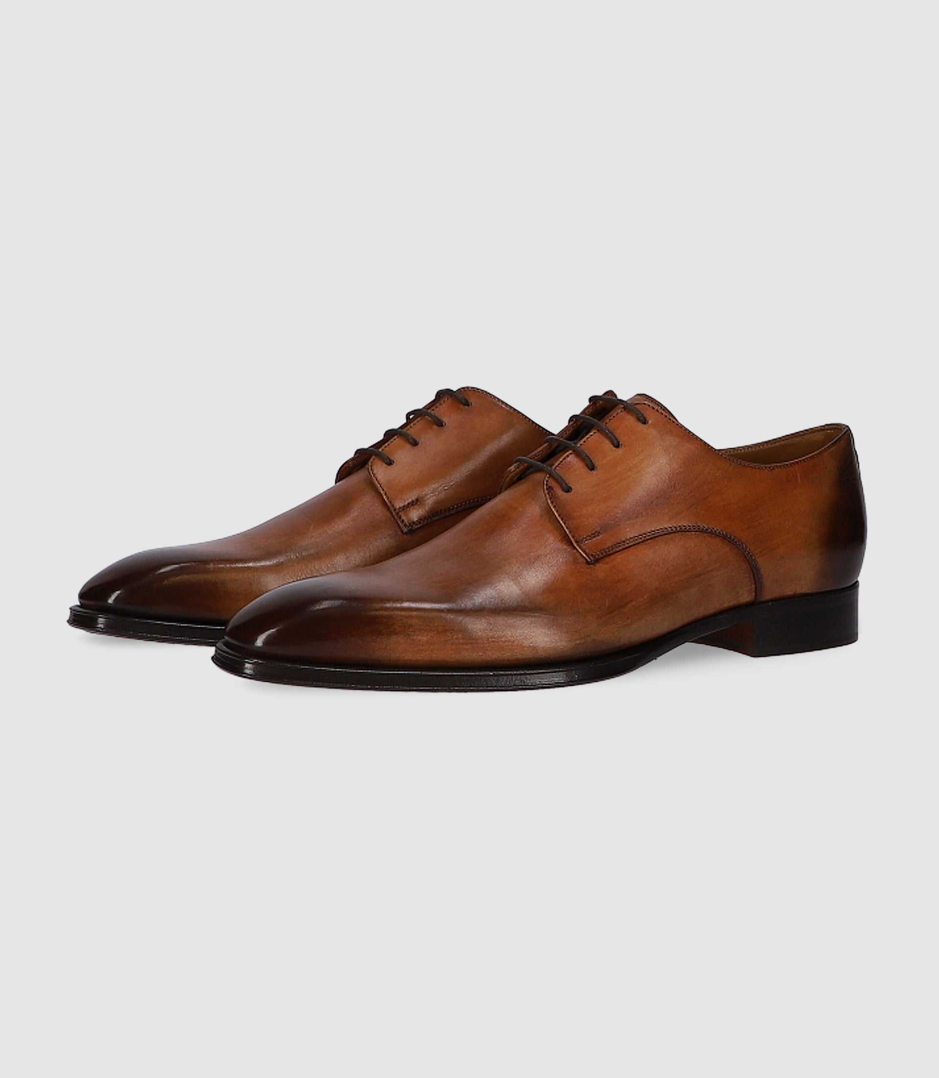 Derby couture en cuir marron clair ORENZO - IZAC