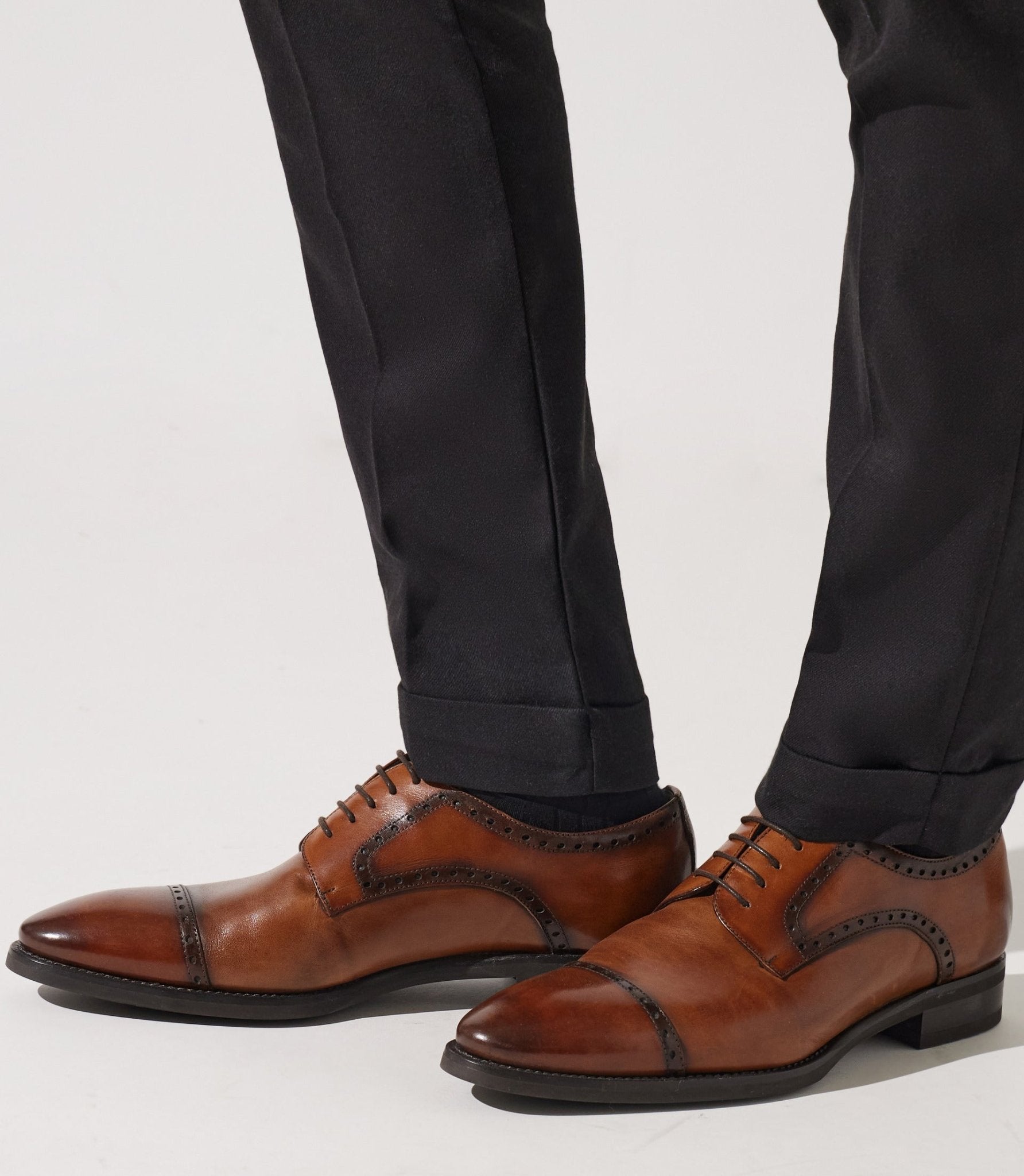 Derby couture en cuir marron clair OCTAVE - IZAC