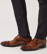 Derby couture en cuir marron clair OCTAVE - IZAC