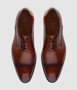 Derby couture en cuir marron clair OCTAVE - IZAC