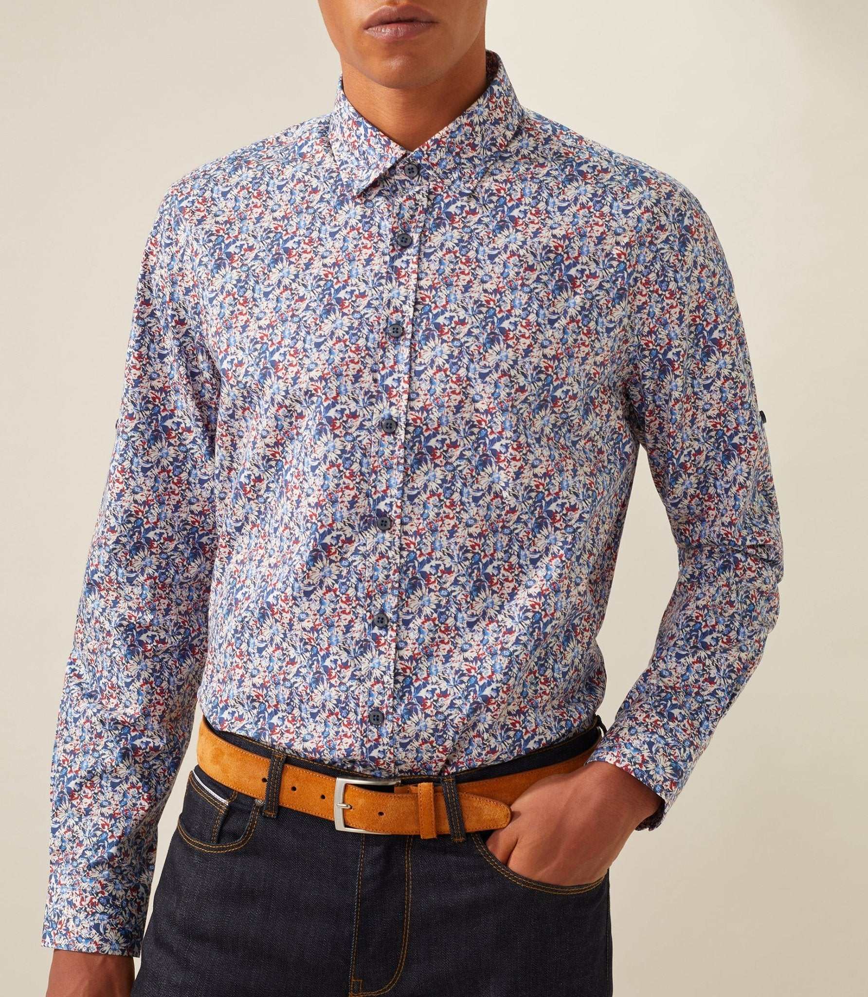 Chemise casual marine "Tiger" - IZAC