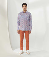 Chemise casual orange "Timout" - IZAC