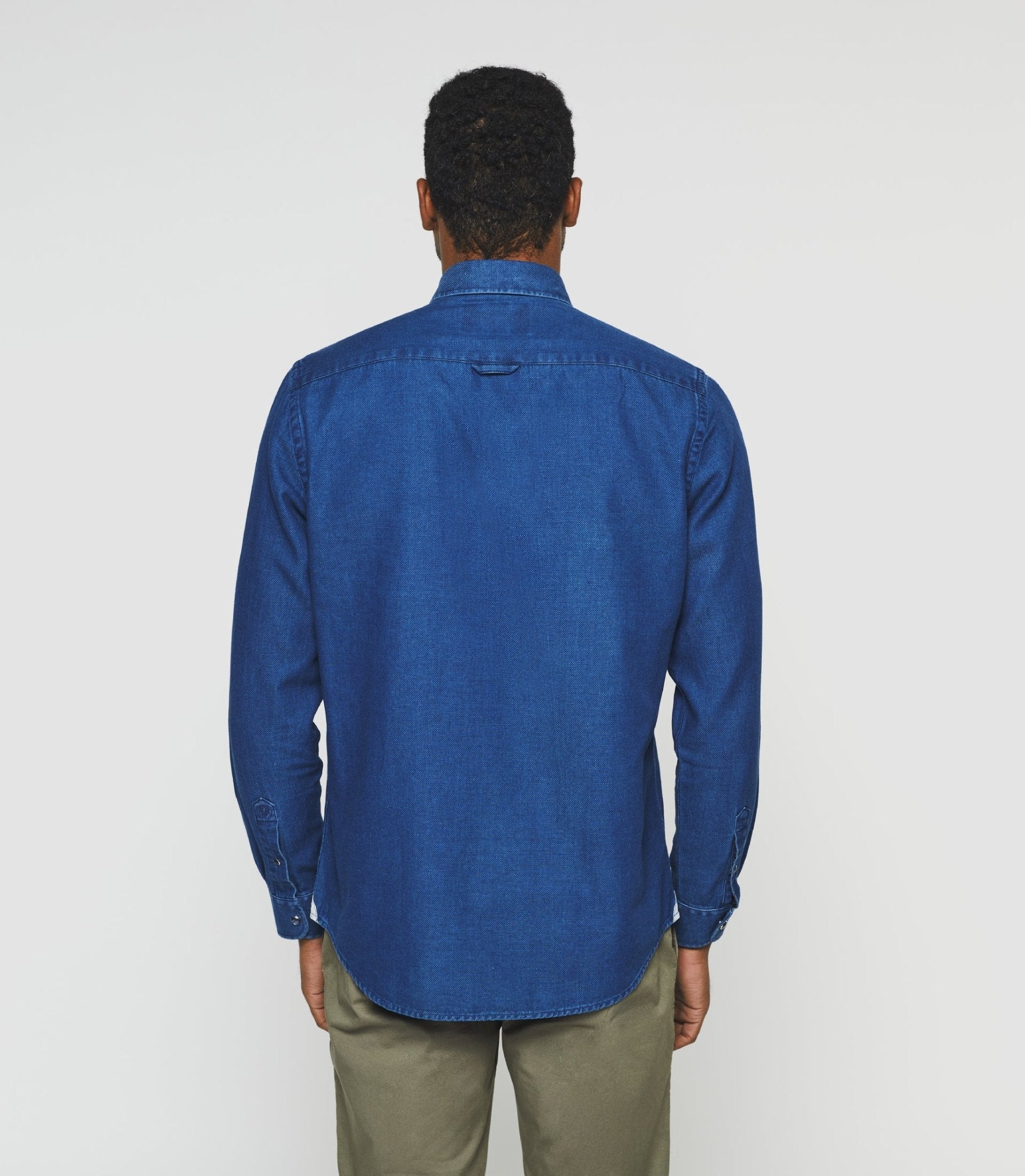 Chemise casual unie jean bleu "Kalan" - IZAC