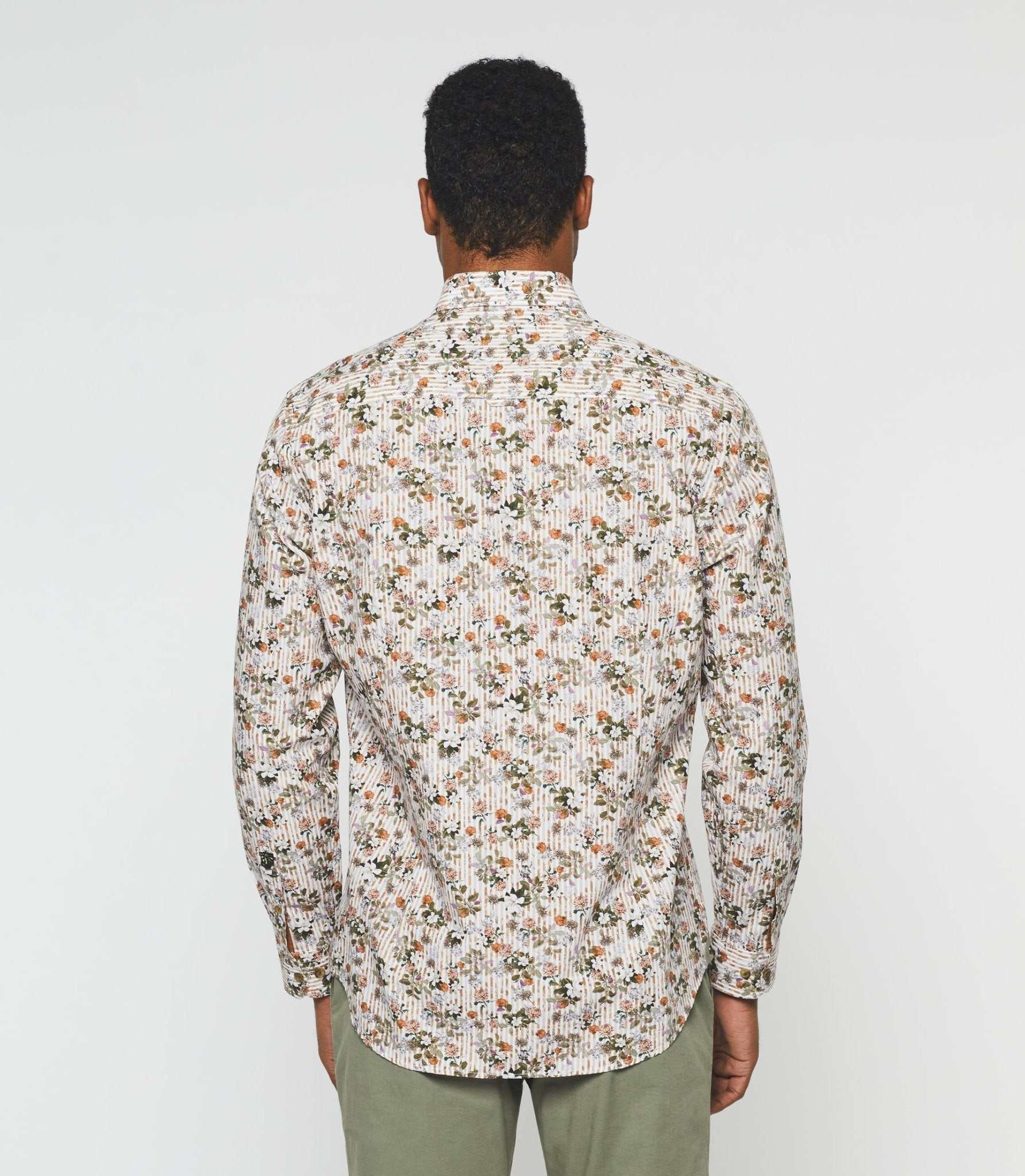 Chemise casual imprimée beige kaki "Kalidor" - IZAC