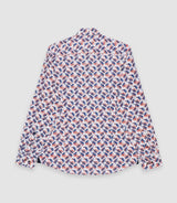 Chemise regular à imprimé blanche et rouge KAOSOUT - IZAC