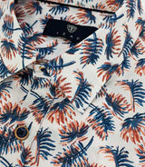Chemise regular à imprimé blanche et rouge KAOSOUT - IZAC