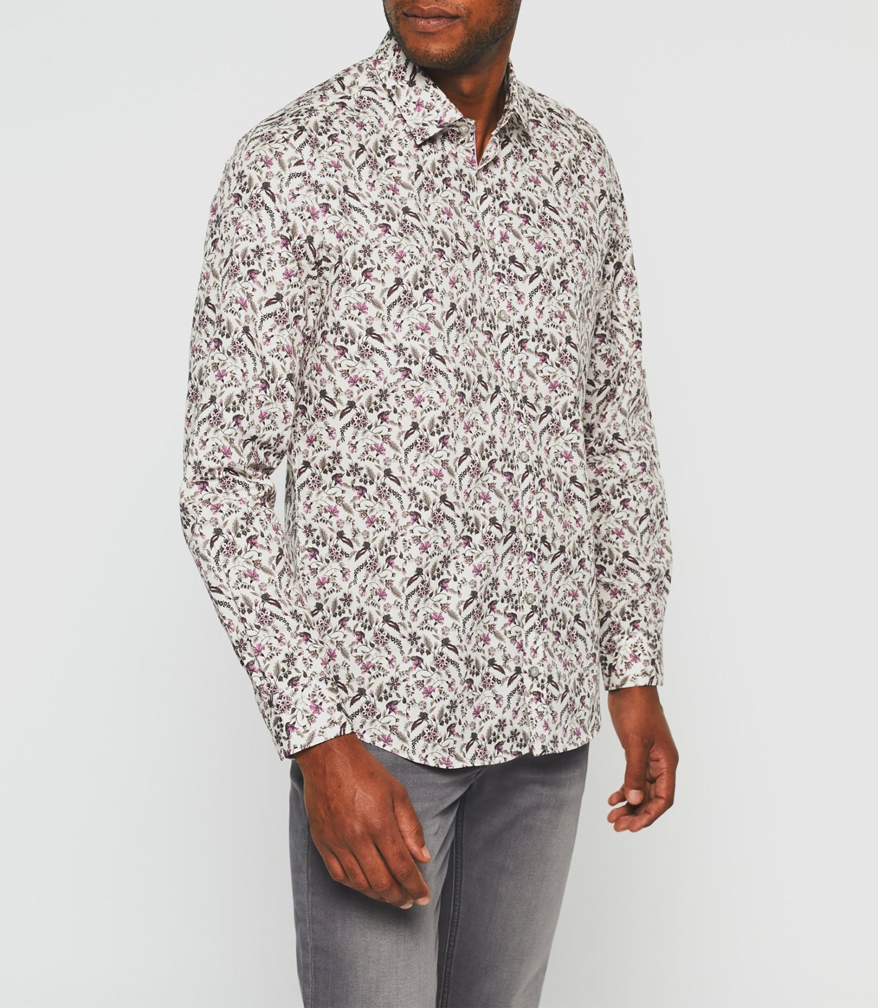Chemise imprimée beige et kaki "Kayon" - IZAC