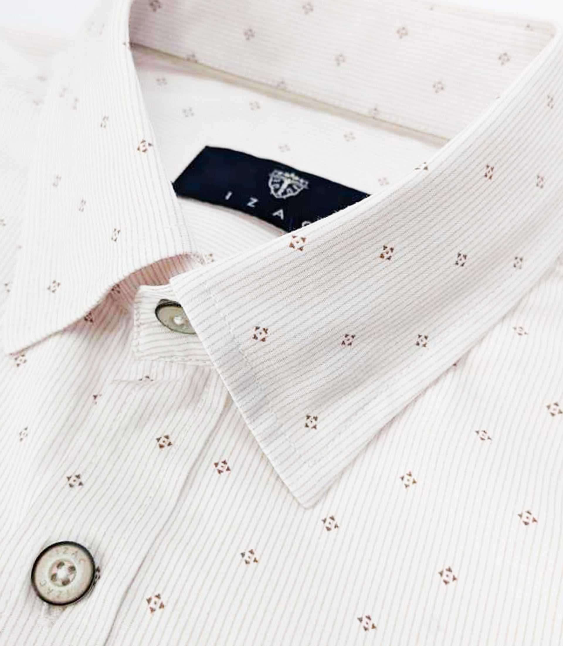 Chemise regular camel et blanche KELLYOUT - IZAC