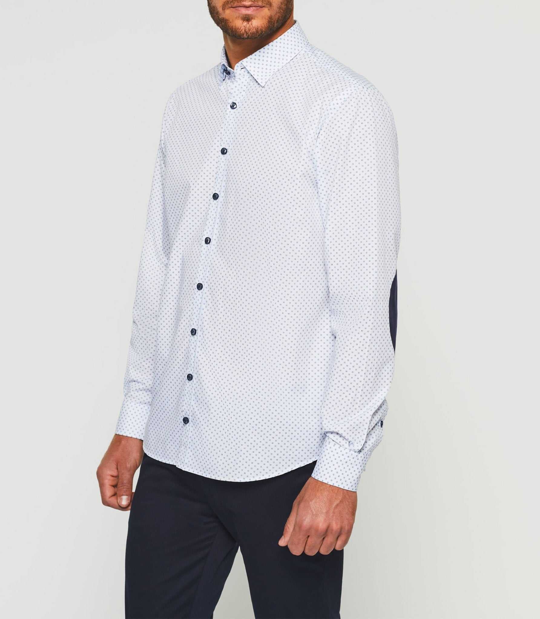 Chemise casual marine et blanche "Kelly" - IZAC