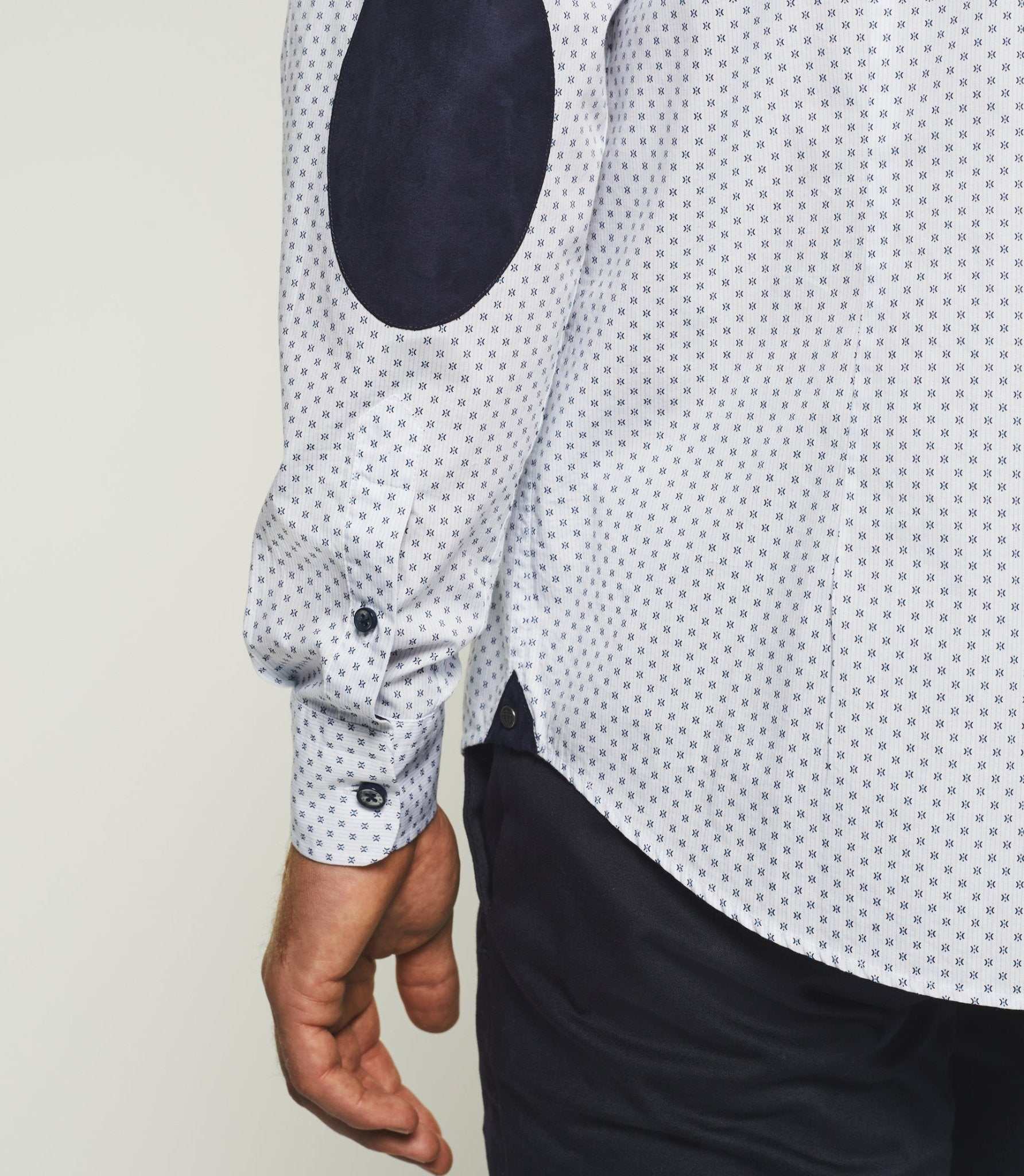 Chemise casual marine et blanche "Kelly" - IZAC