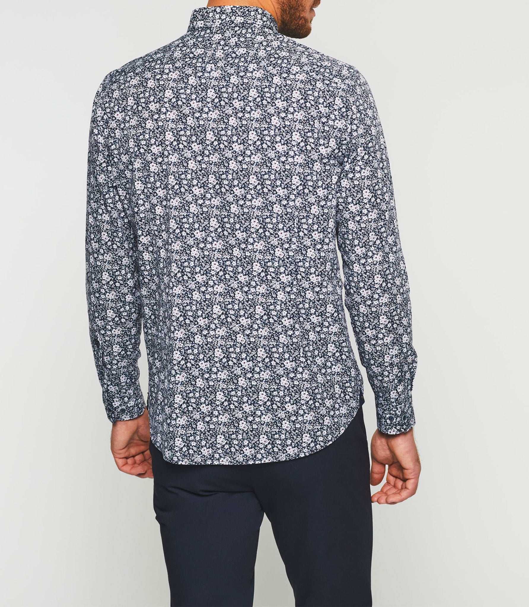 Chemise imprimée marine "Kyle" - IZAC