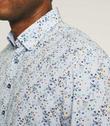 Chemise casual à imprimé bleu ciel "Kyrian" - IZAC