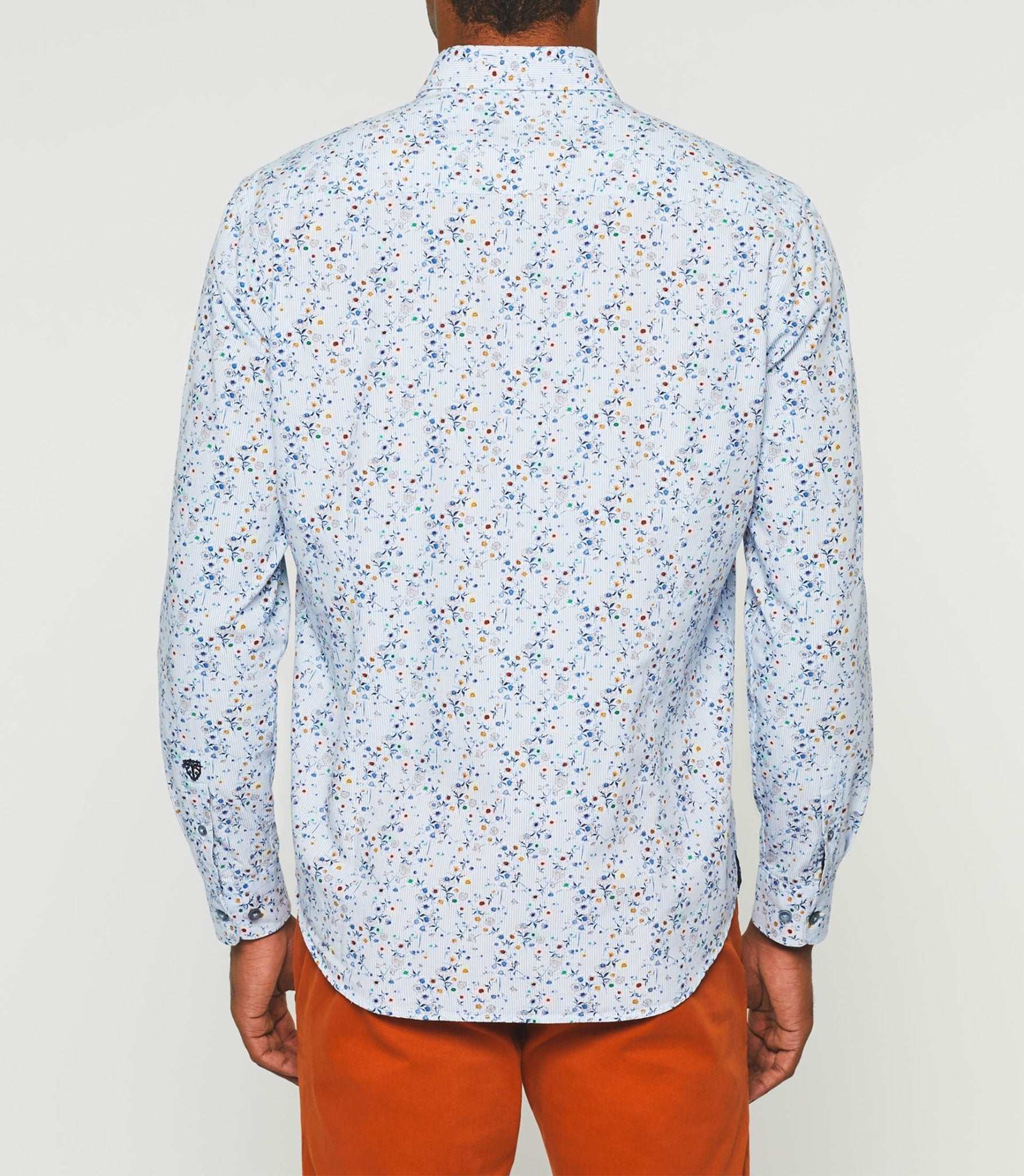 Chemise casual à imprimé bleu ciel "Kyrian" - IZAC