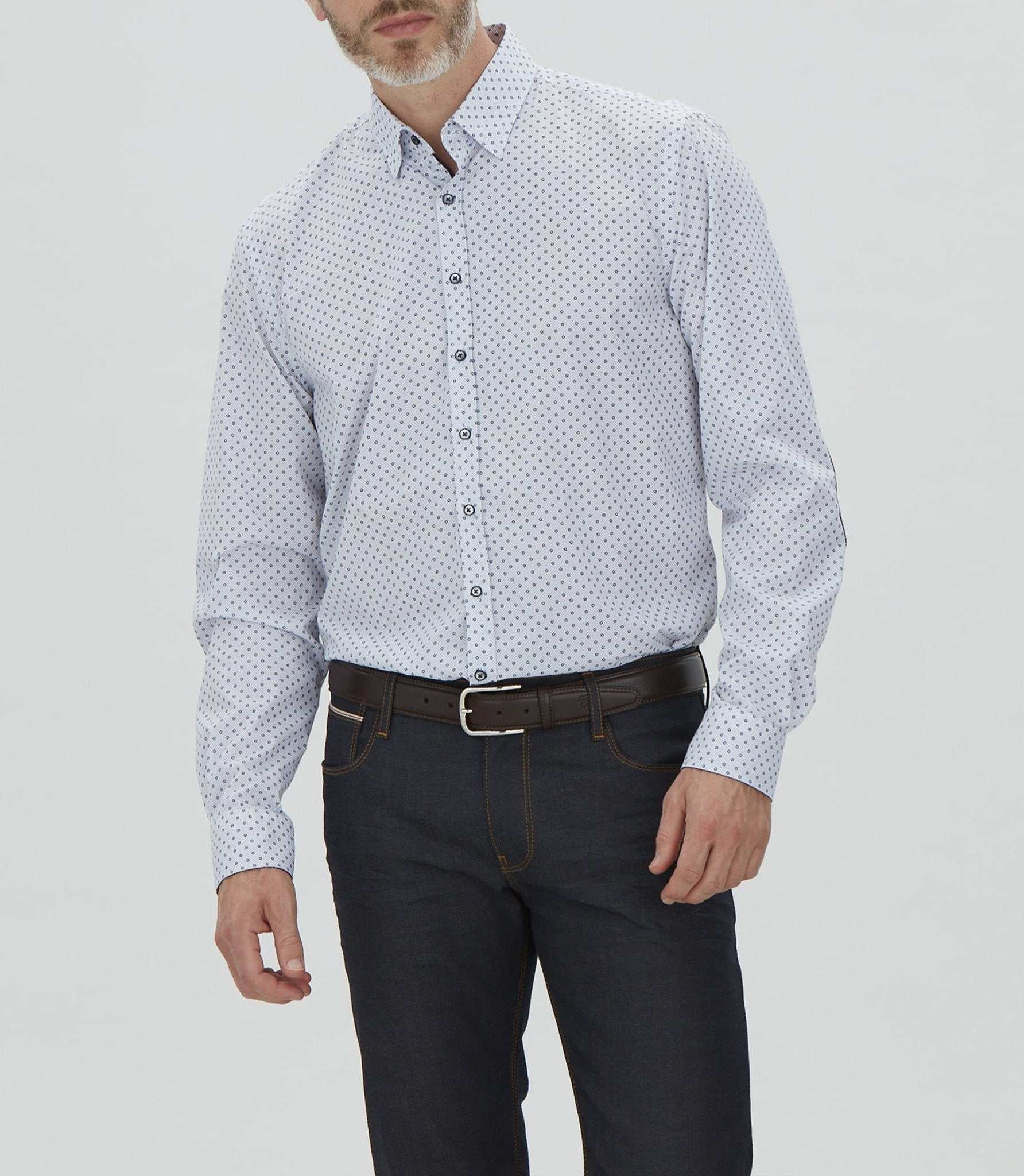 Chemise casual en coton marine "Madi" - IZAC