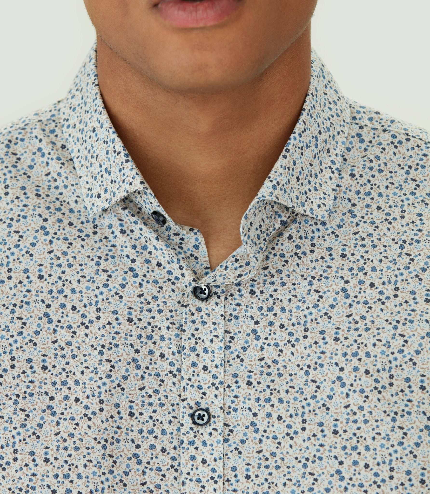 Chemise casual en coton bleu ciel "Maela" - IZAC