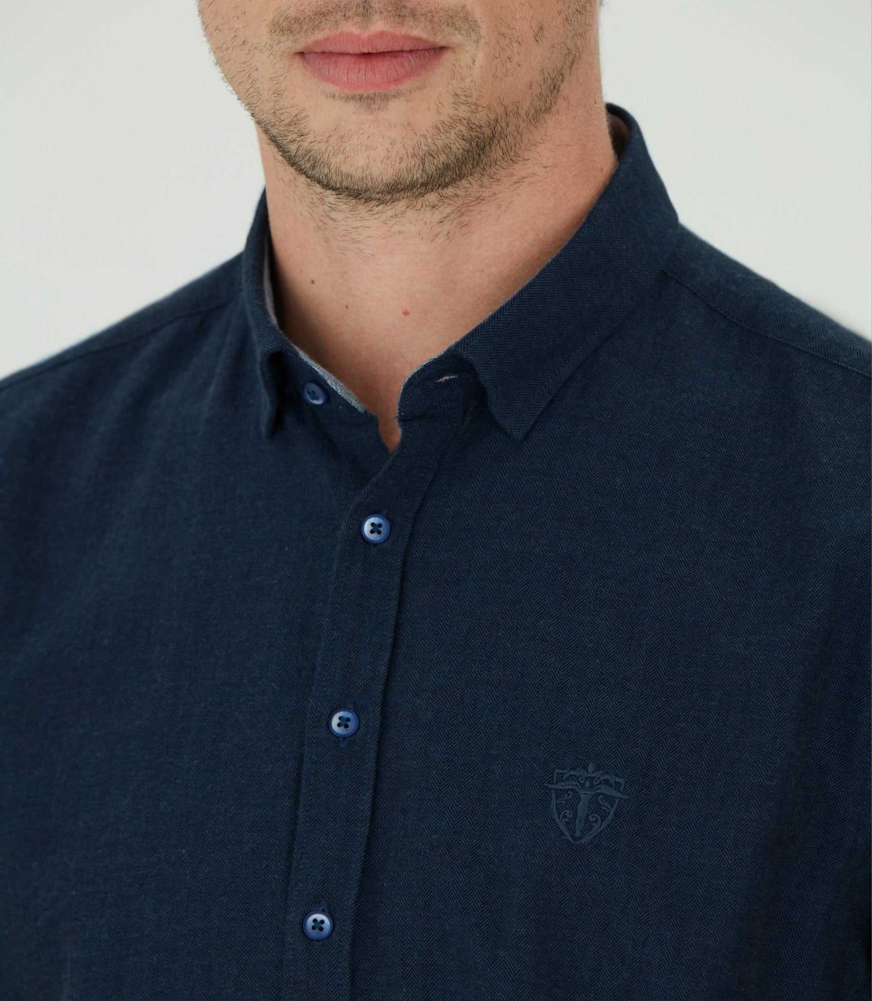 Chemise casual marine "Maral" - IZAC