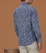 Chemise casual à imprimé cachemire bleu ciel "Mateo" - IZAC