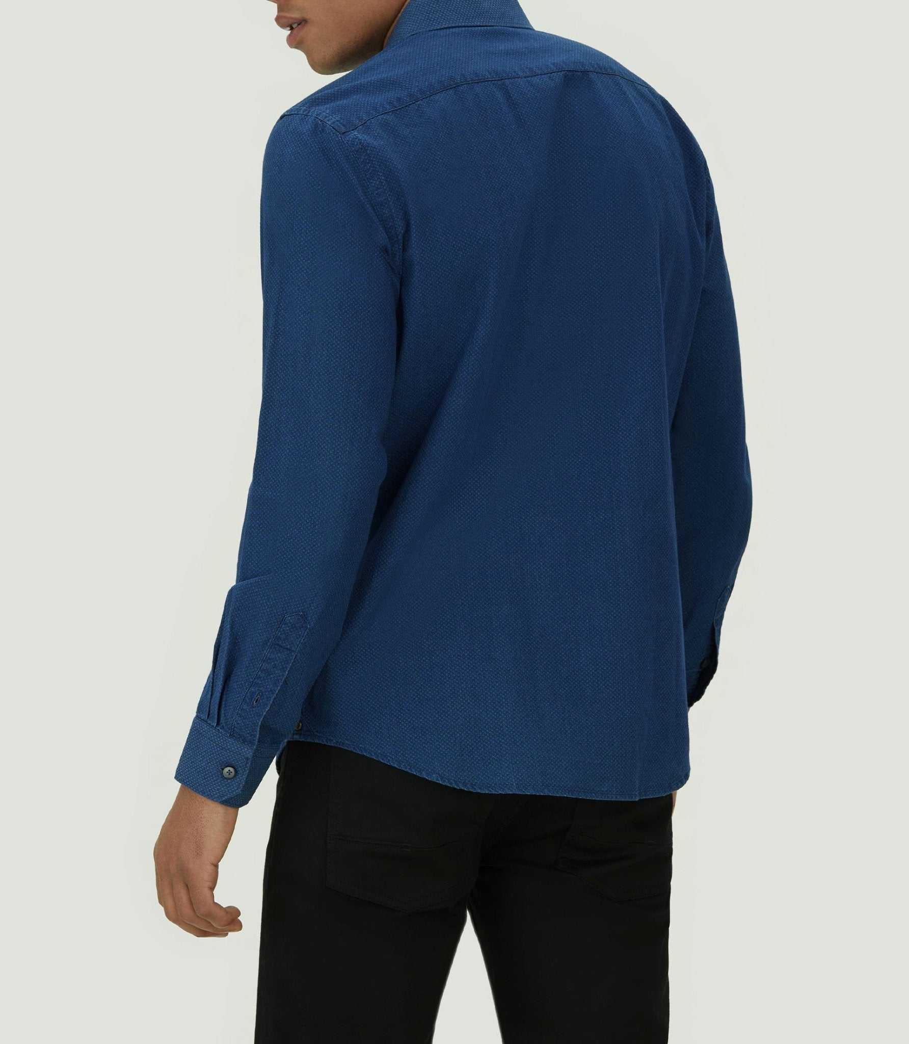 Chemise casual marine délavé "Mayda" - IZAC