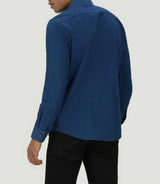 Chemise casual marine délavé "Mayda" - IZAC