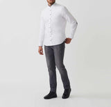 Chemise casual blanc - gris "Abel" - IZAC