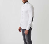 Chemise casual blanc - gris "Abel" - IZAC