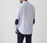 Chemise casual imprimé blanc - marine "Aissam" - IZAC