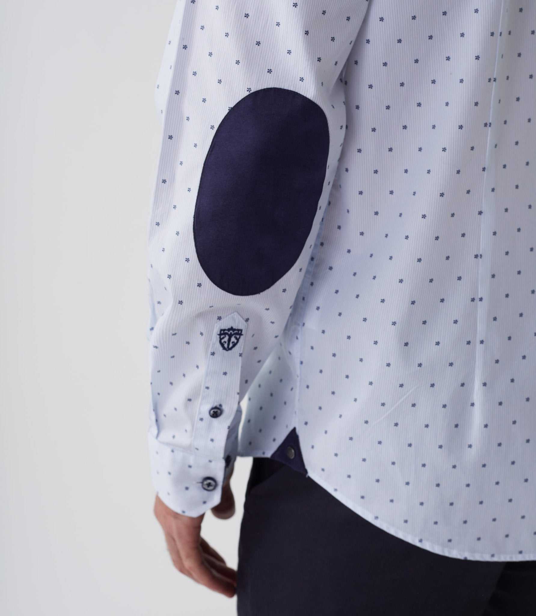 Chemise casual imprimé blanc - marine "Aissam" - IZAC