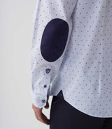 Chemise casual imprimé blanc - marine "Aissam" - IZAC