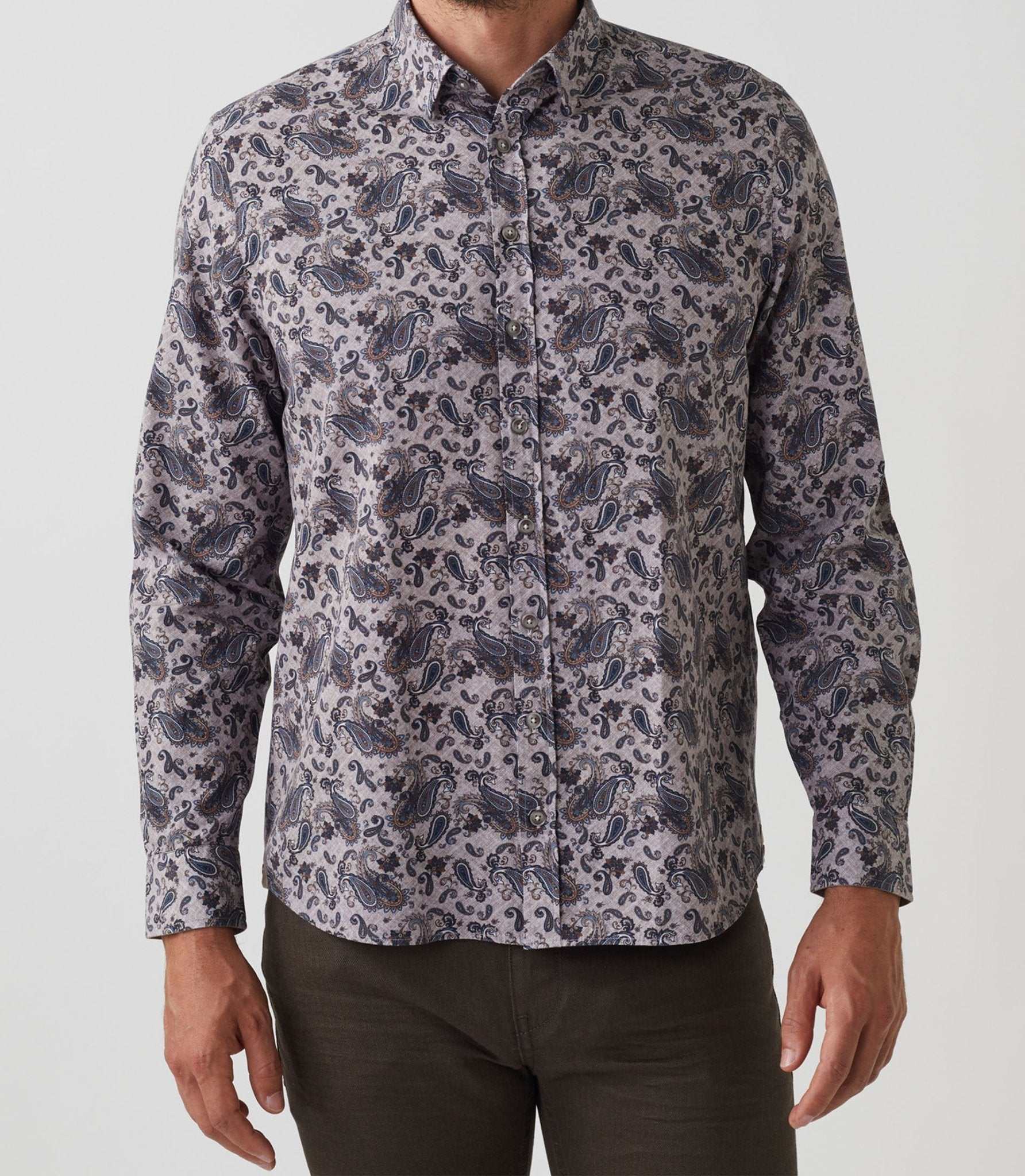 Chemise casual imprimée beige "Alan" - IZAC