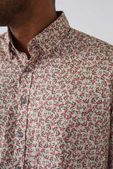 Chemise casual imprimée écru - kaki "Aloha" - IZAC
