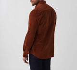 Chemise casual velours rouille "Angelo" - IZAC