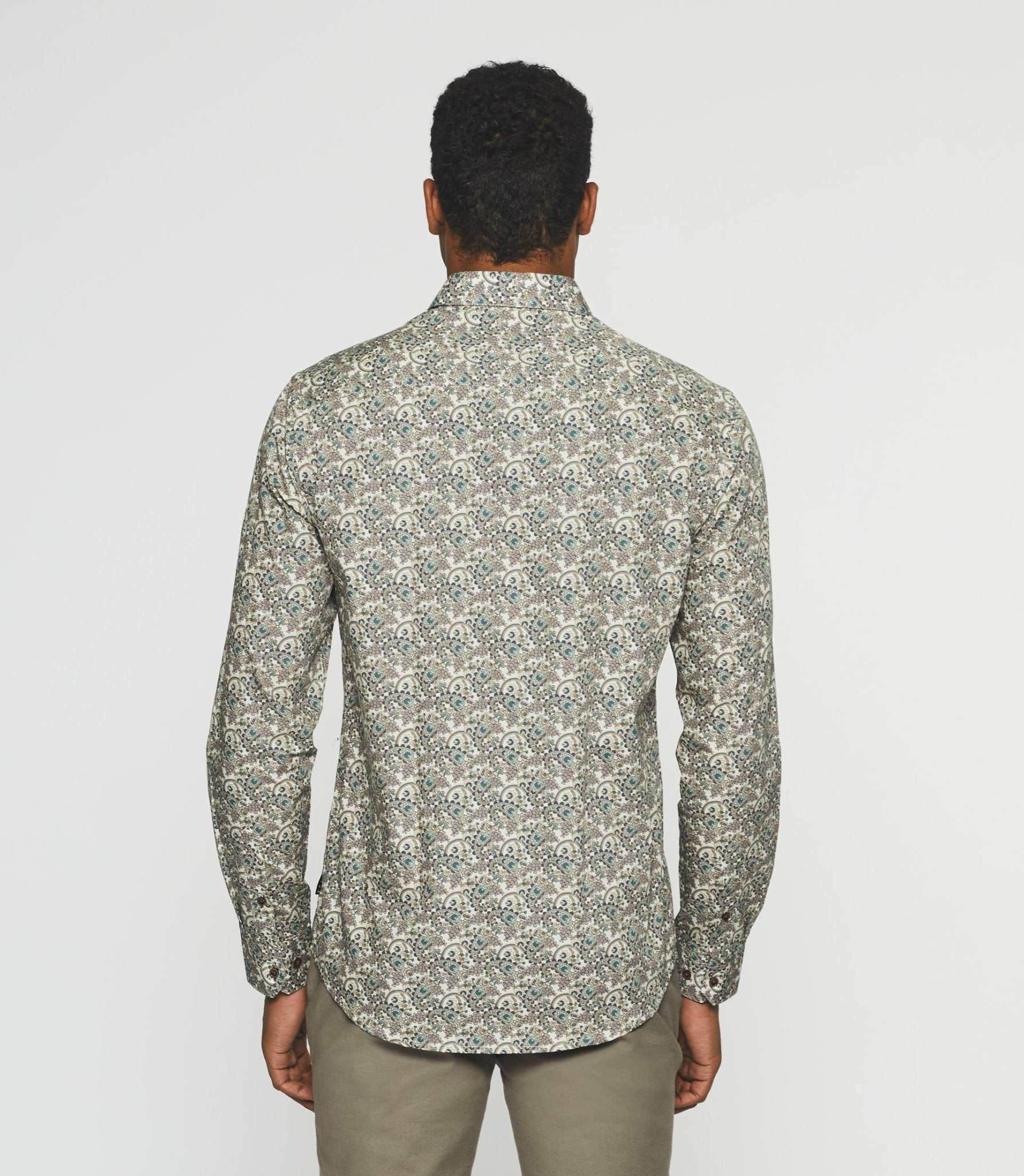 Chemise casual à imprimé beige JOAQUIN - IZAC
