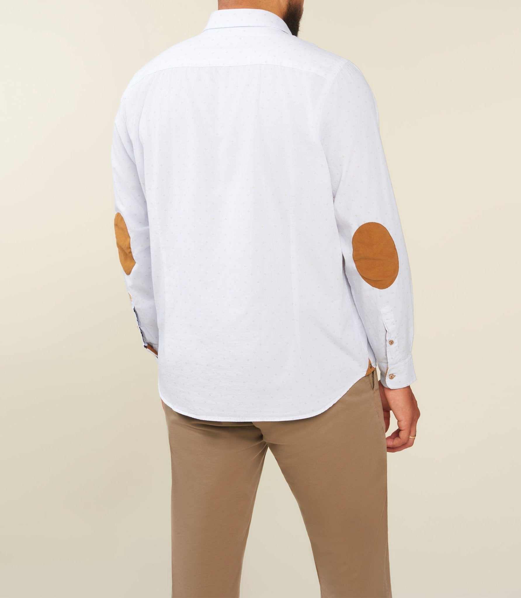 Chemise à rayures blanche et camel JULESBT - IZAC