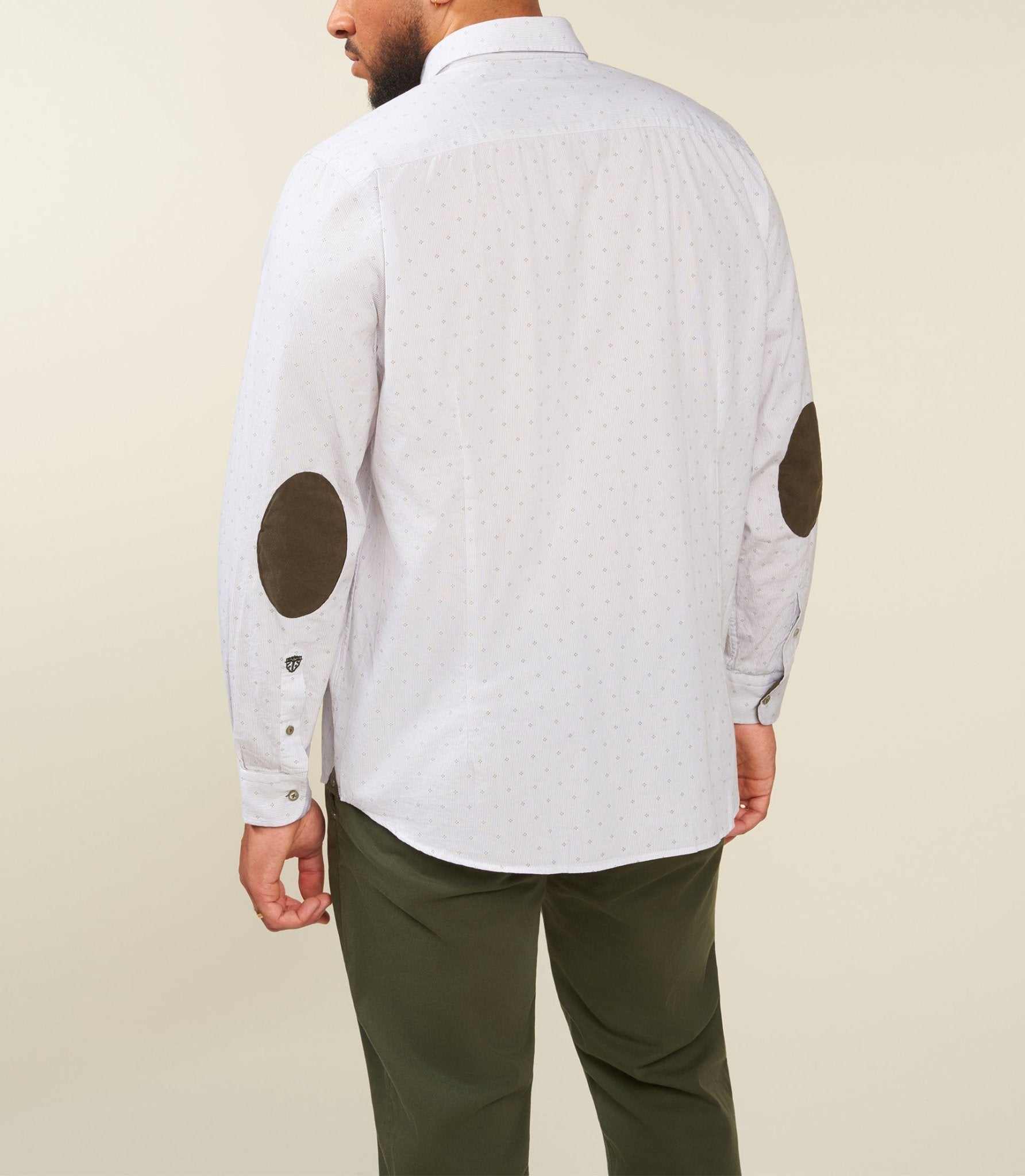 Chemise à rayures blanche et kaki JULESBT - IZAC