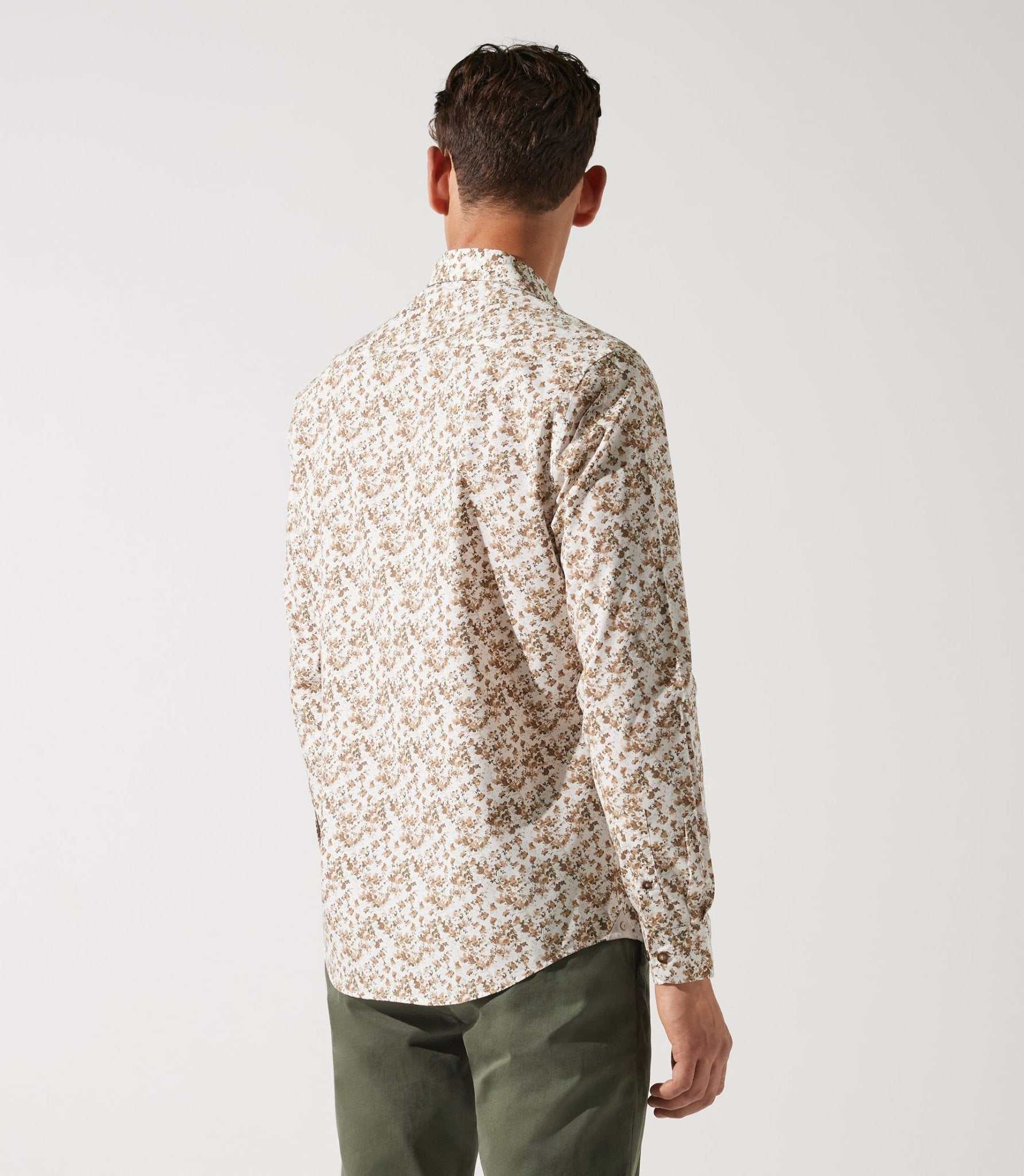 Chemise droite à imprimé floral kaki JACKI - IZAC