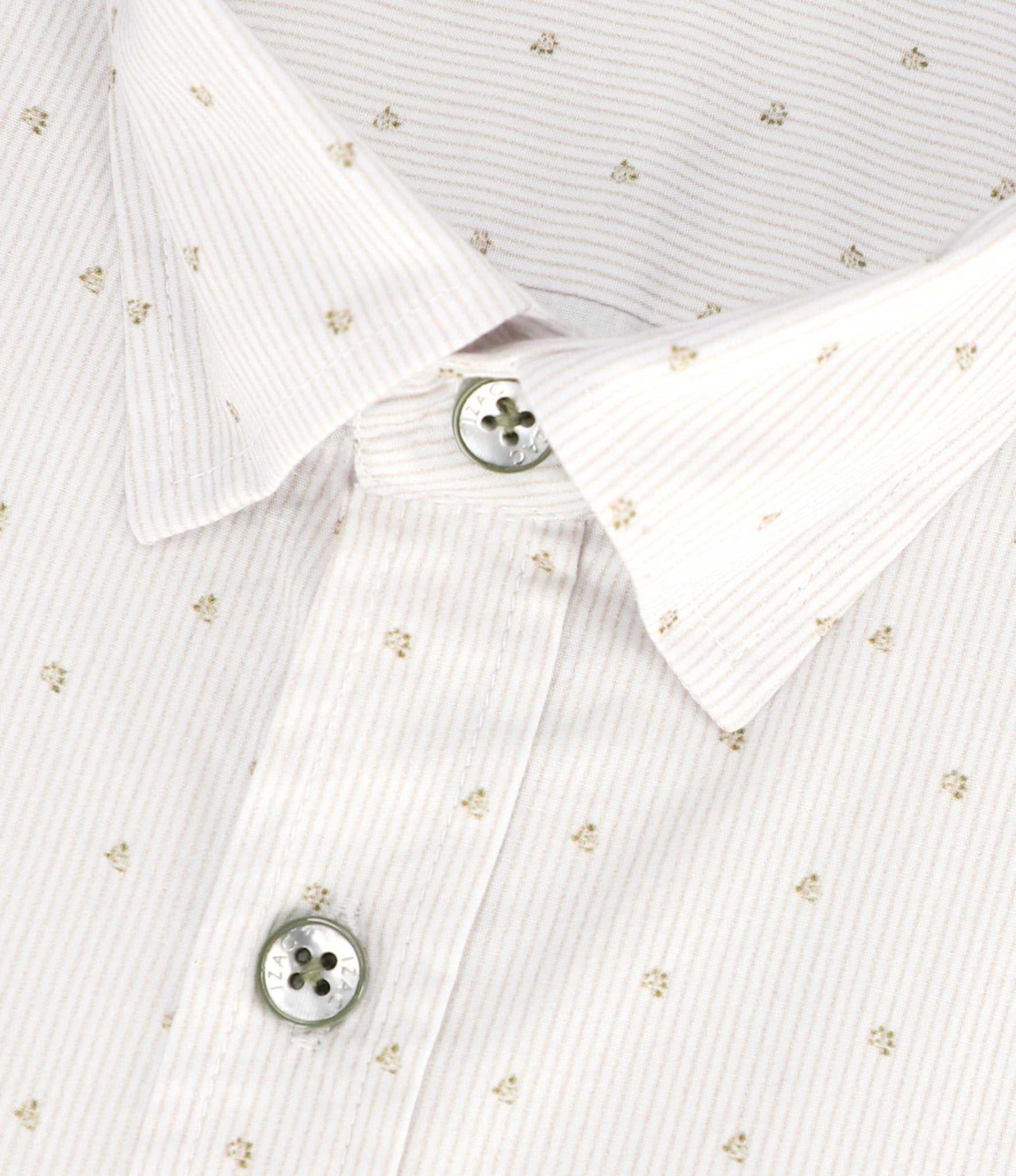 Chemise droite imprimée à coudières blanche et kaki JORGE - IZAC
