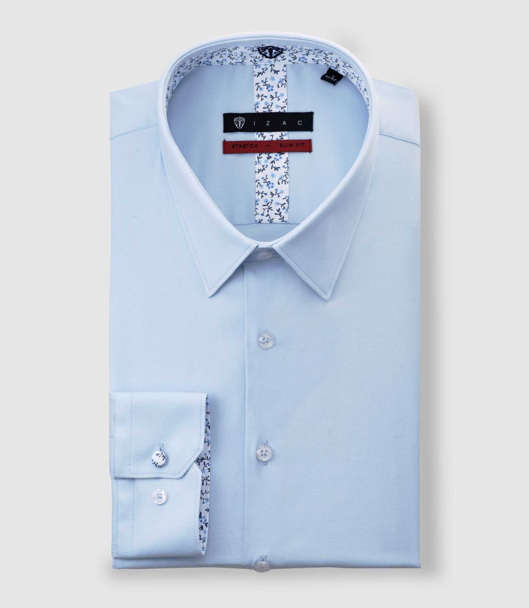 Chemise unie fantaisie ciel "Daniout" - IZAC