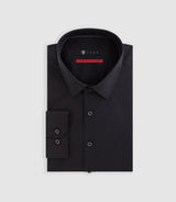 Chemise en popeline stretch noir "Malte" - IZAC